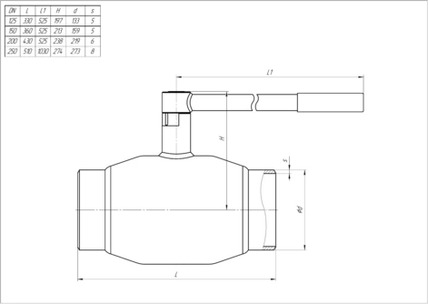 Кран шаровый LD КШЦП Gas 015.040.Н/П.03. из стали 09Г2С Ду15 Ру40 МПа в Новосибирске