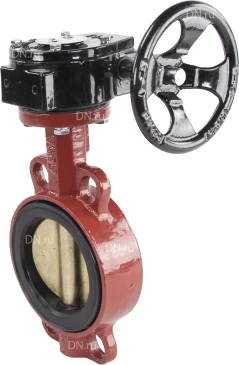 Затвор дисковый поворотный ABRA Ду40 Ру16 BUV-VF843D, межфланцевый, корпус - чугун, диск - бронза, редуктор, NBR в Новосибирске
